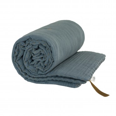 Couverture d'hiver 110x160 cm lange uni - Bleu gris