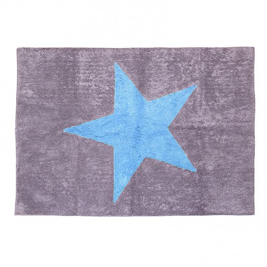 Tapis Estela Etoile bleue - Gris