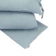 Parure de lit en lange de coton bio - Bleu clair