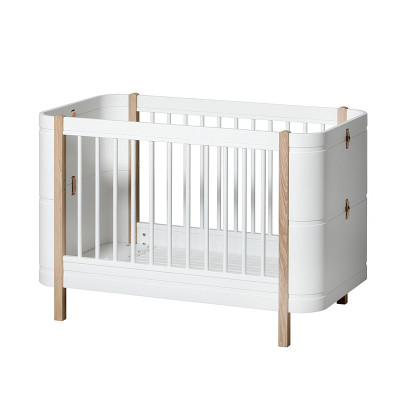 Lit évolutif Mini + - blanc et chêne