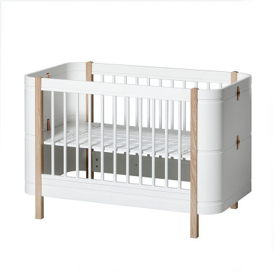 Lit évolutif Mini + - blanc et chêne