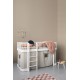 Lit mezzanine mi-haut Wood Original 90 x 200 - Blanc