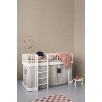 Lit mezzanine mi-haut Wood 90 x 200 - Blanc
