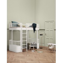 Lit mezzanine haut Wood 90 x 200 - Blanc