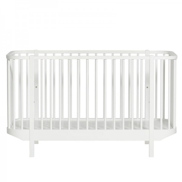 Lit bébé évolutif Wood Cot 70x140 cm - Blanc