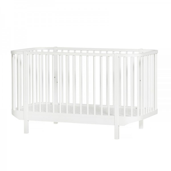 Lit bébé évolutif Wood Cot 70x140 cm - Blanc