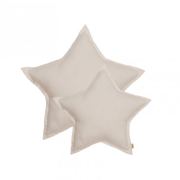 Coussin coton étoile - Blanc cassé