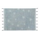 Tapis lavable en coton Hippy Stars 120 x 175 cm - Aqua Blue