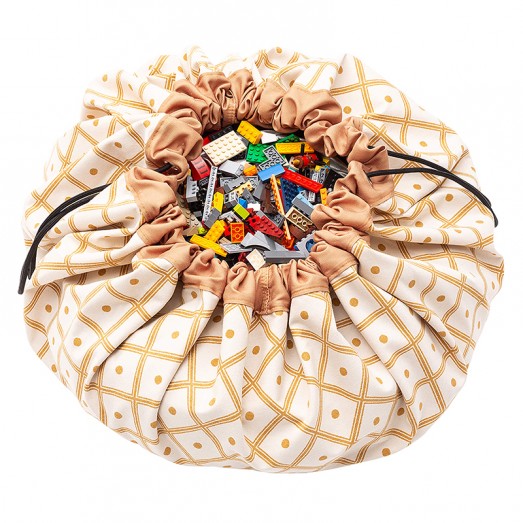 Tapis de jeu et sac de rangement Geo moutarde