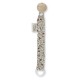 Attache tétine en coton bio - Petites fleurs Louloudi