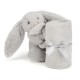 Doudou lapin - Bashful soother gris argent