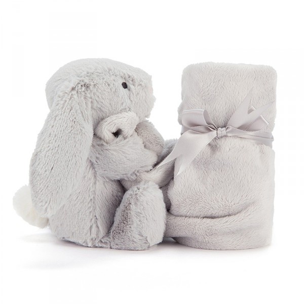 Doudou lapin - Bashful soother gris argent