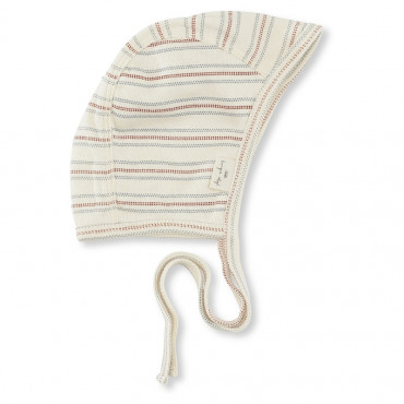 Bonnet bébé en coton bio - Vintage stripe