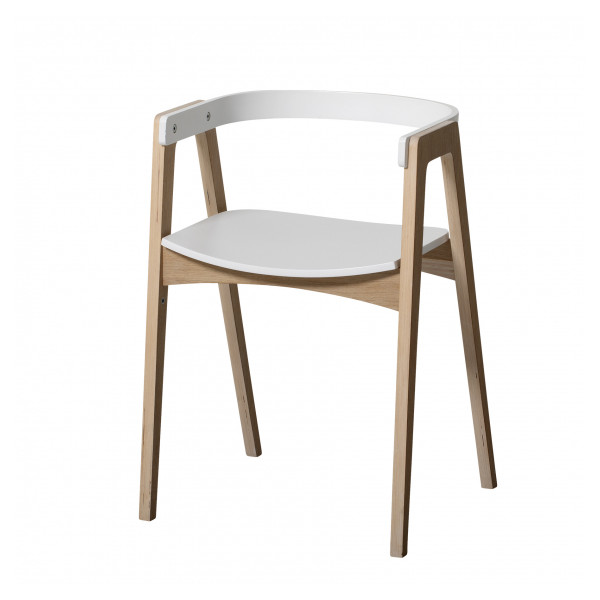 Chaise réglable en hauteur Wood - Blanc et chêne