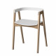 Chaise réglable en hauteur Wood - Blanc et chêne