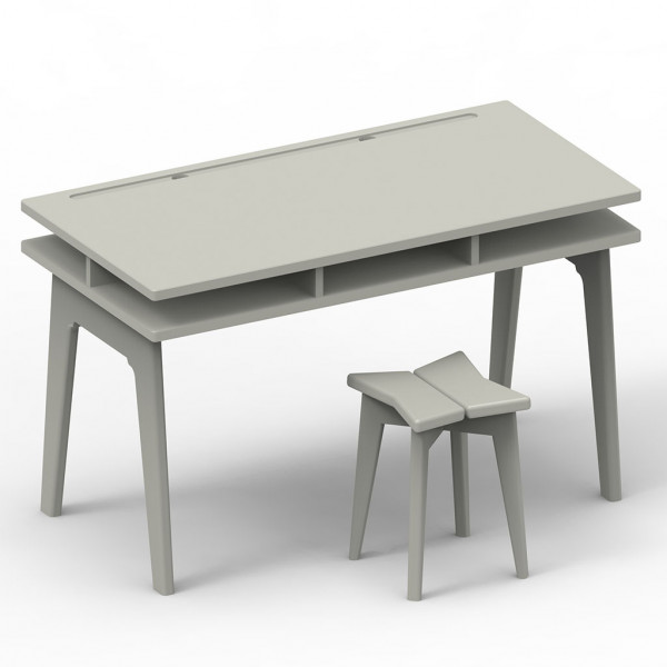  Bureau et tabouret Madavin_gris ciment