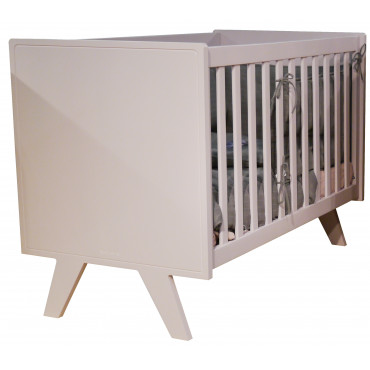 Lit bébé Madavin - pieds unis - Rose hiver