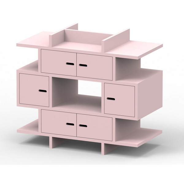 Commode et plan à langer - Madaket - Rose hiver